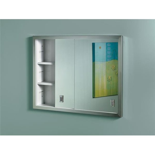 Jensen Jensen B703850 24 x 19 in. 2 Door Contempora Medicine Cabinet with Steel; Basic White B703850